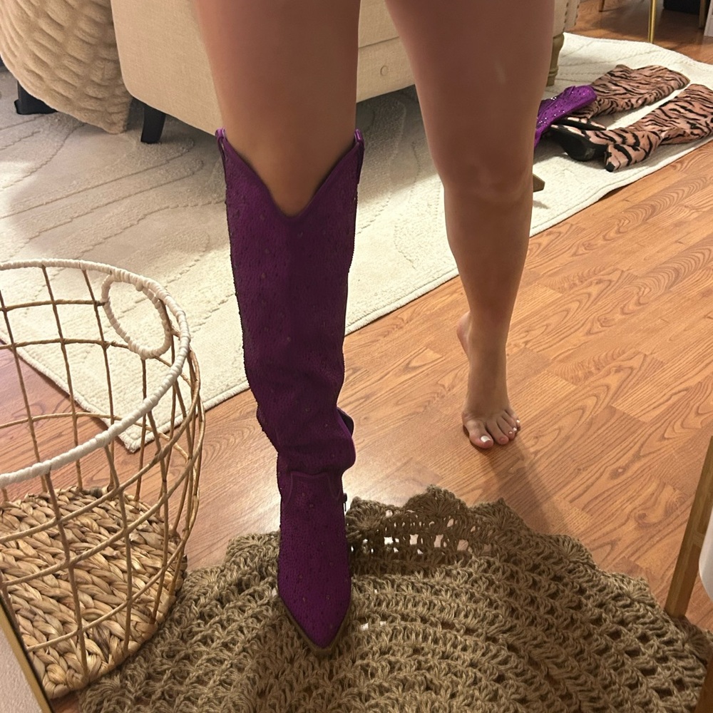 Purple Rhinestone Boots - Picture 4 of 5